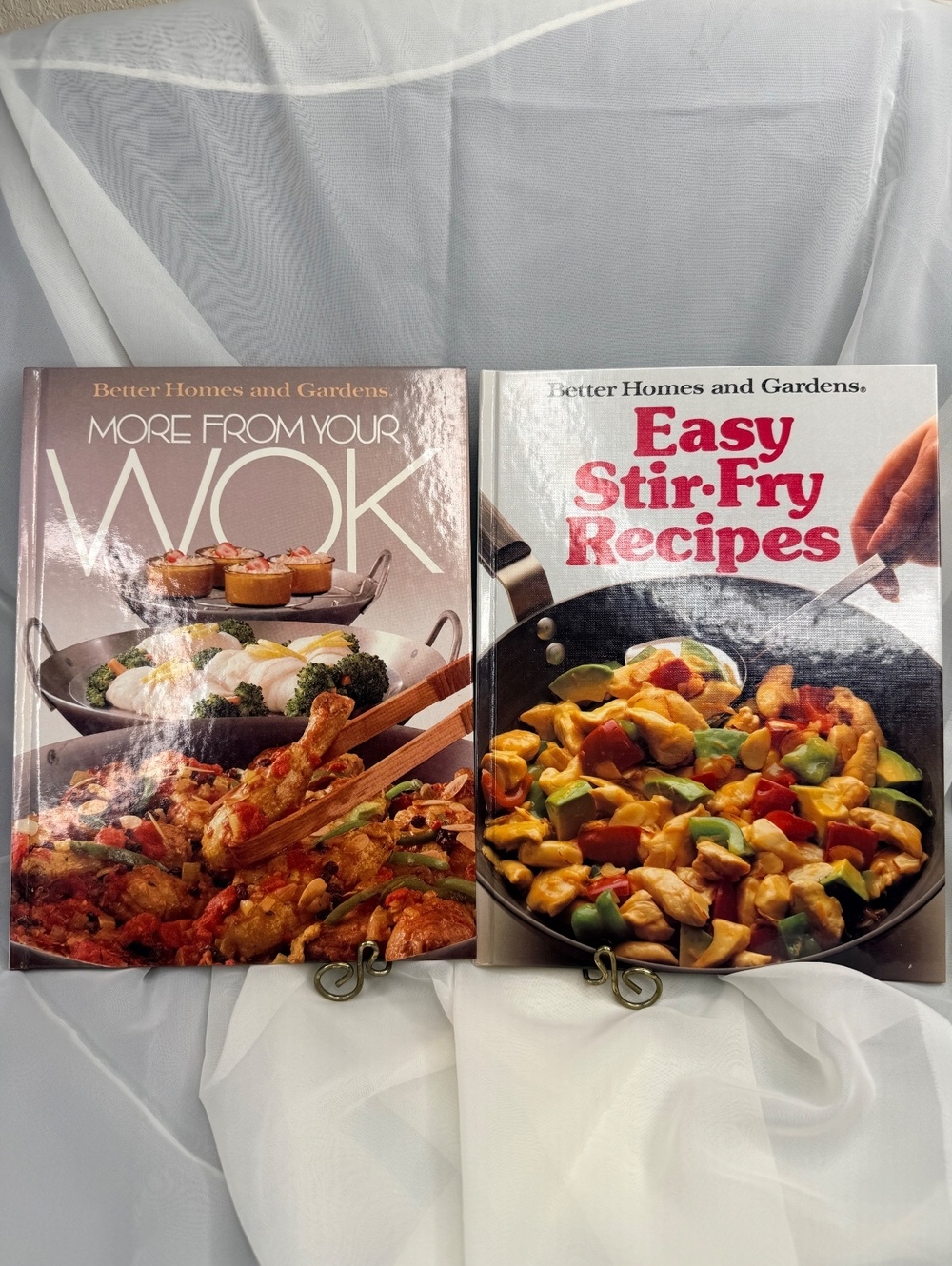 Better Homes & Gardens Wok Cookbook Set Easy Stir-Fry Recipes 1987 and 1990 HC